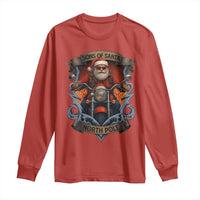 Funny Christmas Motorcycle Santa Long Sleeve Shirt Sons Of Santa North Pole Xmas Biker - Wonder Print Shop