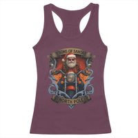 Funny Christmas Motorcycle Santa Racerback Tank Top Sons Of Santa North Pole Xmas Biker - Wonder Print Shop