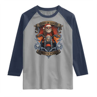 Funny Christmas Motorcycle Santa Raglan Shirt Sons Of Santa North Pole Xmas Biker - Wonder Print Shop