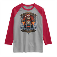 Funny Christmas Motorcycle Santa Raglan Shirt Sons Of Santa North Pole Xmas Biker - Wonder Print Shop