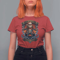 Funny Christmas Motorcycle Santa T Shirt For Women Sons Of Santa North Pole Xmas Biker - Wonder Print Shop