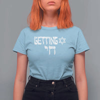 Funny Hebrew T Shirt For Women Getting Chai Jewish Vintage David Star - Wonder Print Shop