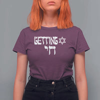 Funny Hebrew T Shirt For Women Getting Chai Jewish Vintage David Star - Wonder Print Shop