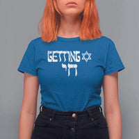 Funny Hebrew T Shirt For Women Getting Chai Jewish Vintage David Star - Wonder Print Shop