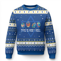 Funny This Is How I Roll Hanukkah Ugly Sweater Dreidel Chanukah Jew - Wonder Print Shop