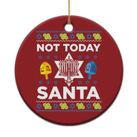 Funny Jewish Hanukkah Christmas Ornament Not Today Santa Hebrew David Star - Wonder Print Shop