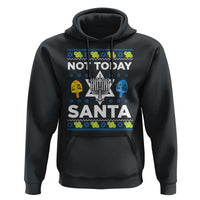 Funny Jewish Hanukkah Hoodie Not Today Santa Hebrew David Star