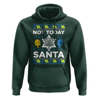 Funny Jewish Hanukkah Hoodie Not Today Santa Hebrew David Star