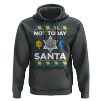 Funny Jewish Hanukkah Hoodie Not Today Santa Hebrew David Star