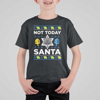 Funny Jewish Hanukkah T Shirt For Kid Not Today Santa Hebrew David Star - Wonder Print Shop