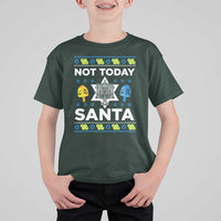 Funny Jewish Hanukkah T Shirt For Kid Not Today Santa Hebrew David Star - Wonder Print Shop