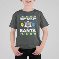 Funny Jewish Hanukkah T Shirt For Kid Not Today Santa Hebrew David Star - Wonder Print Shop