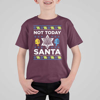 Funny Jewish Hanukkah T Shirt For Kid Not Today Santa Hebrew David Star - Wonder Print Shop