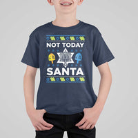 Funny Jewish Hanukkah T Shirt For Kid Not Today Santa Hebrew David Star - Wonder Print Shop
