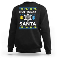 Funny Jewish Hanukkah Sweatshirt Not Today Santa Hebrew David Star - Wonder Print Shop