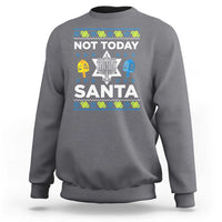 Funny Jewish Hanukkah Sweatshirt Not Today Santa Hebrew David Star - Wonder Print Shop