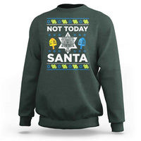 Funny Jewish Hanukkah Sweatshirt Not Today Santa Hebrew David Star - Wonder Print Shop