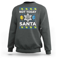 Funny Jewish Hanukkah Sweatshirt Not Today Santa Hebrew David Star - Wonder Print Shop