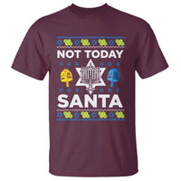 Funny Jewish Hanukkah T Shirt Not Today Santa Hebrew David Star - Wonder Print Shop