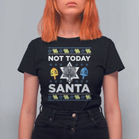 Funny Jewish Hanukkah T Shirt For Women Not Today Santa Hebrew David Star - Wonder Print Shop