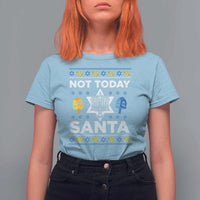 Funny Jewish Hanukkah T Shirt For Women Not Today Santa Hebrew David Star - Wonder Print Shop