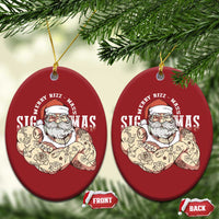 Funny Xmas Santa Christmas Ornament Merry Rizzmas Sigmas Charisma Rizz Santa - Wonder Print Shop