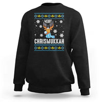 Funny Hanukkah Christmas Sweatshirt Merry Chrismukkah Reindeer David Stars Menorah - Wonder Print Shop