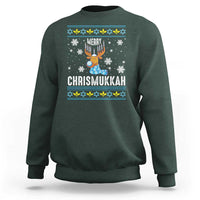 Funny Hanukkah Christmas Sweatshirt Merry Chrismukkah Reindeer David Stars Menorah - Wonder Print Shop