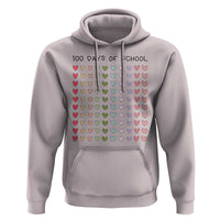 Funny 100 Days Of School Cute Pastel Heart Sketch Hoodie