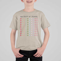 Funny 100 Days Of School Cute Pastel Heart Sketch T Shirt For Kid