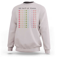Funny 100 Days Of School Cute Pastel Heart Sketch Sweatshirt