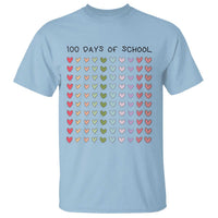 Funny 100 Days Of School Cute Pastel Heart Sketch T Shirt