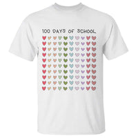 Funny 100 Days Of School Cute Pastel Heart Sketch T Shirt