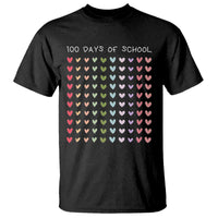 Funny 100 Days Of School Pastel Heart Sketch T Shirt