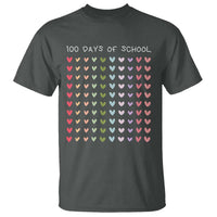 Funny 100 Days Of School Pastel Heart Sketch T Shirt
