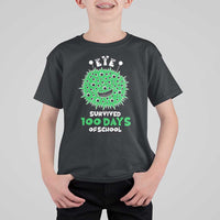 Funny Monster Virus Eye Survived 100 Days Of School T Shirt For Kid
