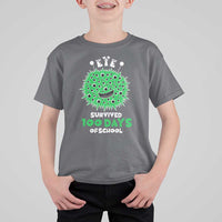 Funny Monster Virus Eye Survived 100 Days Of School T Shirt For Kid