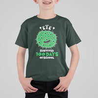 Funny Monster Virus Eye Survived 100 Days Of School T Shirt For Kid