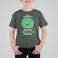 Funny Monster Virus Eye Survived 100 Days Of School T Shirt For Kid