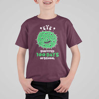 Funny Monster Virus Eye Survived 100 Days Of School T Shirt For Kid