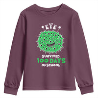 Funny Monster Virus Eye Survived 100 Days Of School Youth Sweatshirt