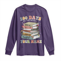 Personalized 100 Days In The Books Long Sleeve Shirt Custom Name Mr Mrs Teachers 100th Days Of School