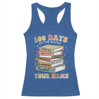Personalized 100 Days In The Books Racerback Tank Top Custom Name Mr Mrs Teachers 100th Days Of School