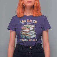 Personalized 100 Days In The Books T Shirt For Women Custom Name Mr Mrs Teachers 100th Days Of School