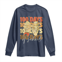 100 Days Of School Coquette Pencil Bow Long Sleeve Shirt