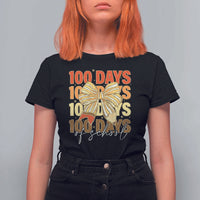 100 Days Of School Coquette Pencil Bow T Shirt For Women