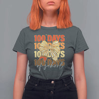 100 Days Of School Coquette Pencil Bow T Shirt For Women