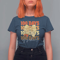 100 Days Of School Coquette Pencil Bow T Shirt For Women