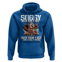 Funny Beaver Grilling Hoodie Soggy Beaver BBQ It's Not All Over Your Face