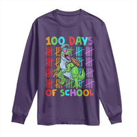 Funny 100 Days Of School T-Rex Dinosaur Long Sleeve Shirt